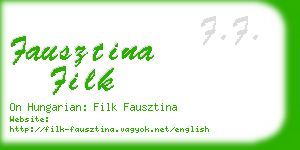 fausztina filk business card